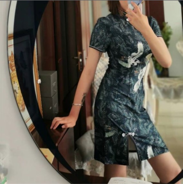 (R138) sườn xám ulzzang cách tân size s đến 4xl(có ảnh thật)