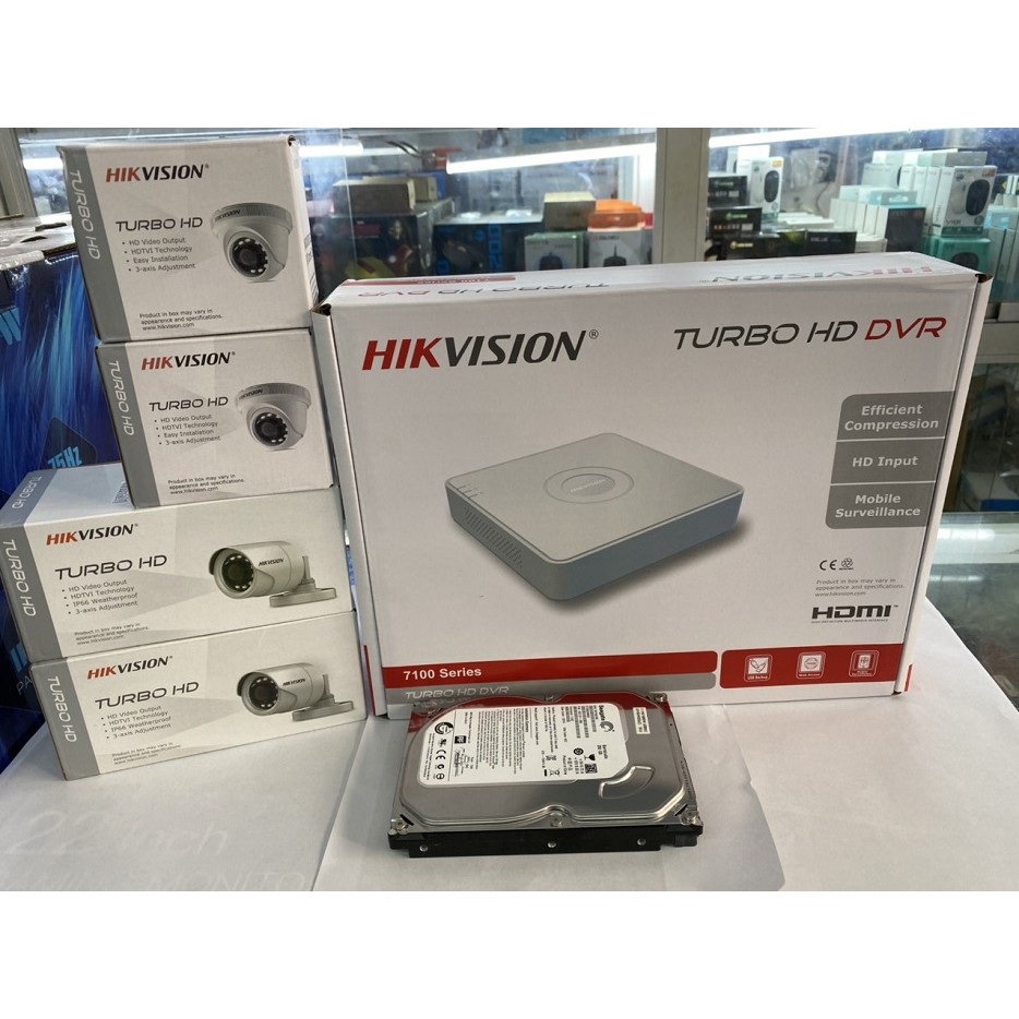 Trọn bộ camera hikvision 1 đầu ghi 4 mắt FULL HD 1080P chính hãng bảo hành 24 tháng