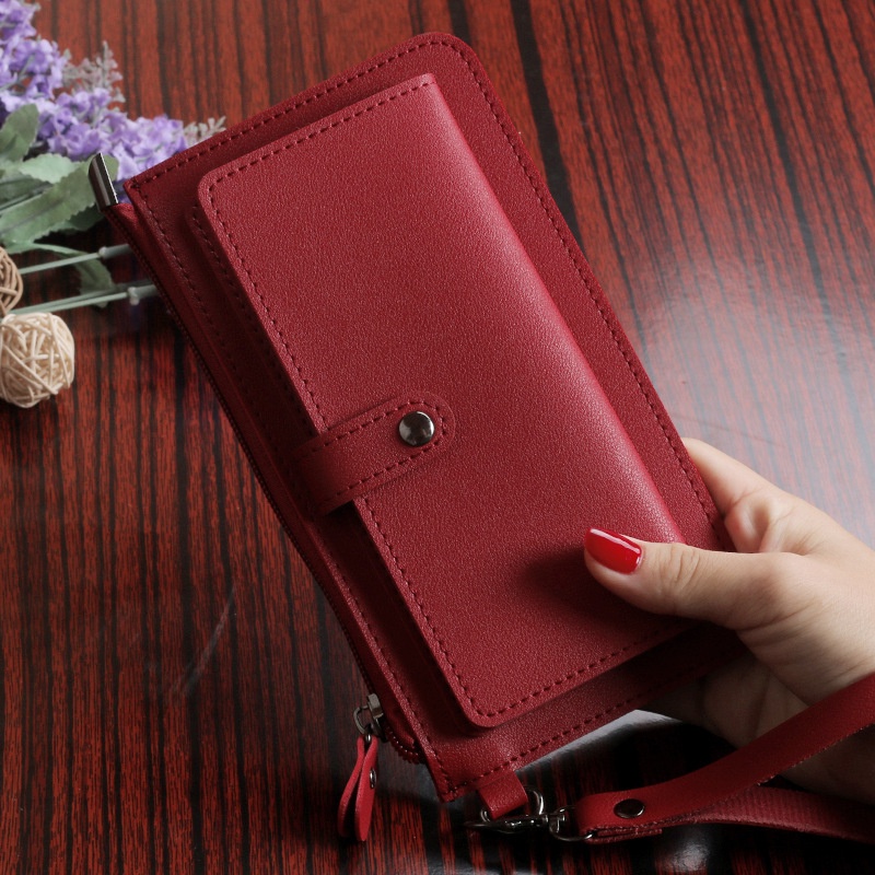 Ví dài cầm tay nữ có cúc bấm nhiều màu phong cách Hàn quốc - VD43