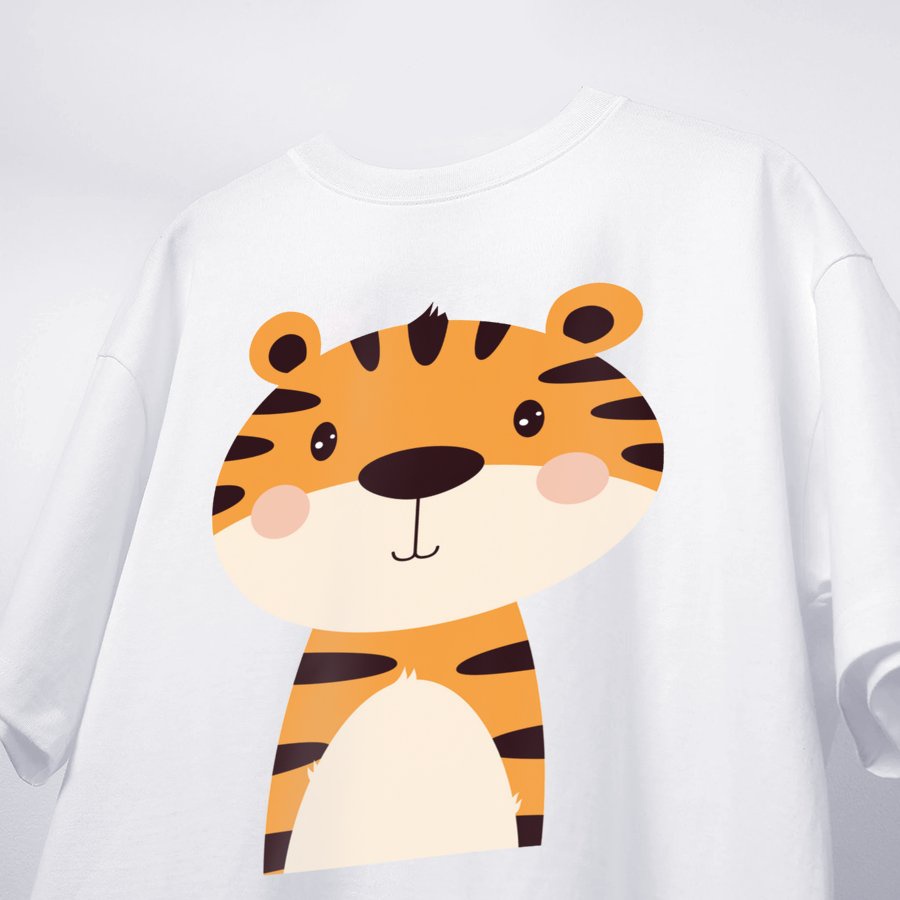 Áo Thun Phom Rộng In Hình Baby tiger cute Full Tag Oversize Hồng Phông Pull Cotton 100% Local Brand BB1344