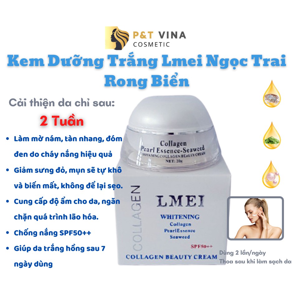 Kem Dưỡng Trắng Da Lmei Ngọc Trai Rong Biển 20g