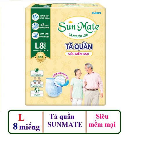 Combo 6 Gói Tã Quần Người Lớn Sunmate Mềm Mại M9/L8 và Khô Thoáng M8/L7