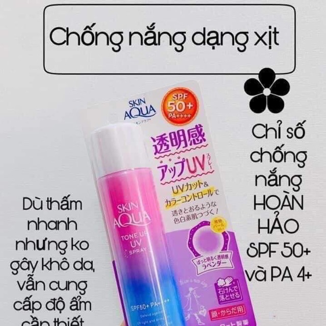 Xịt Chống Nắng Rohto Skin Aqua Tone UP Spray SPF50