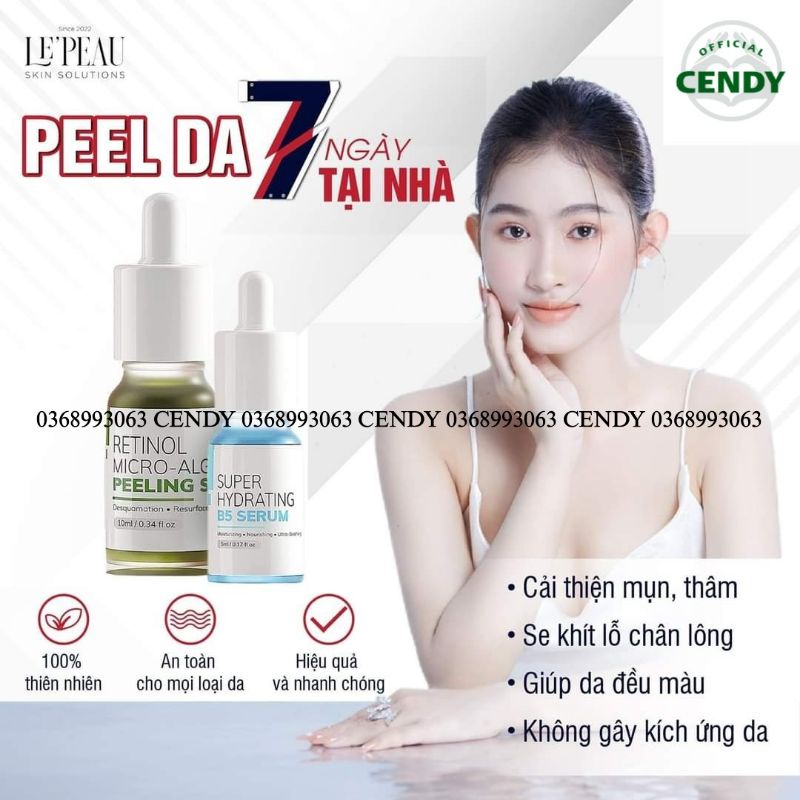 Peel Da Vi Tảo Retinol LEPEAU Hoàng Thiên Sâm Tái Tạo Da 10ml 3-7 Ngày Xong Liệu Trình Bong Da