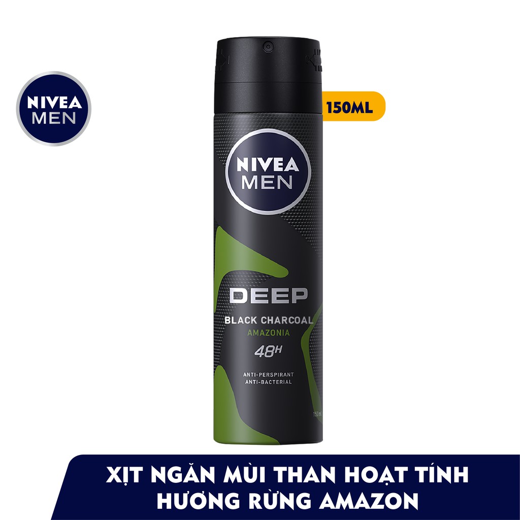 Xịt ngăn mùi Nivea than đen hương rừng amazon 150ml 85371