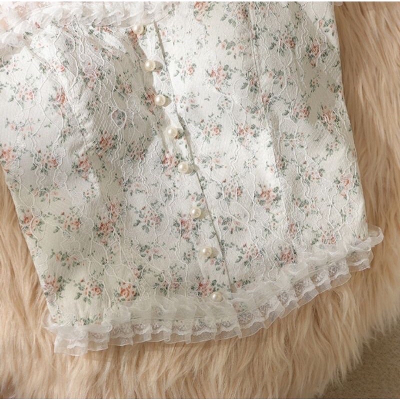 MẪU MỚI*Áo bra ren hoa nhí đính khuy,Áo hai dây mẫu mới croptop BAO ĐẸP LUÔN !(ảnh thật)