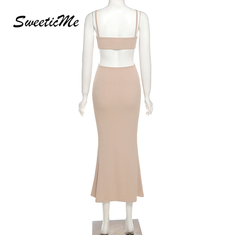 Đầm Ôm Hai Dây Cổ Chữ V Khoét Sâu Gợi Cảm Hàng Mới Chất Lượng Cao Dành Cho Nữ