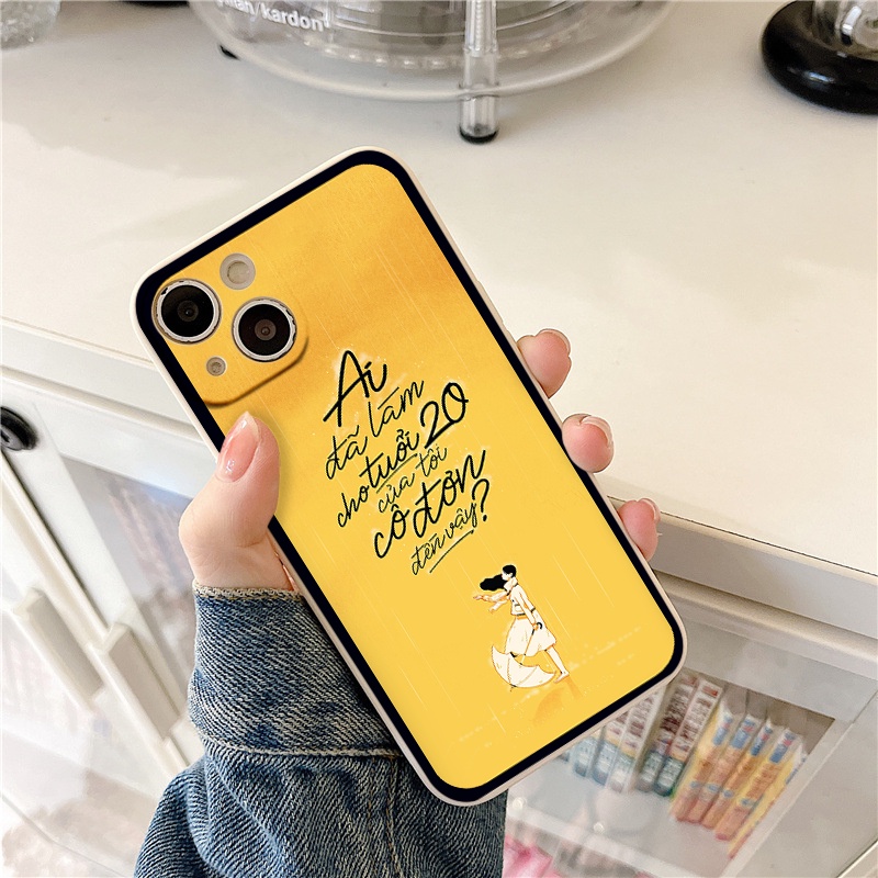 Ốp  iPhone 11 pro max đầu chữ * Ai đã làm tôi cô đơn đến vậy * từ iphone 6 đến 13promax