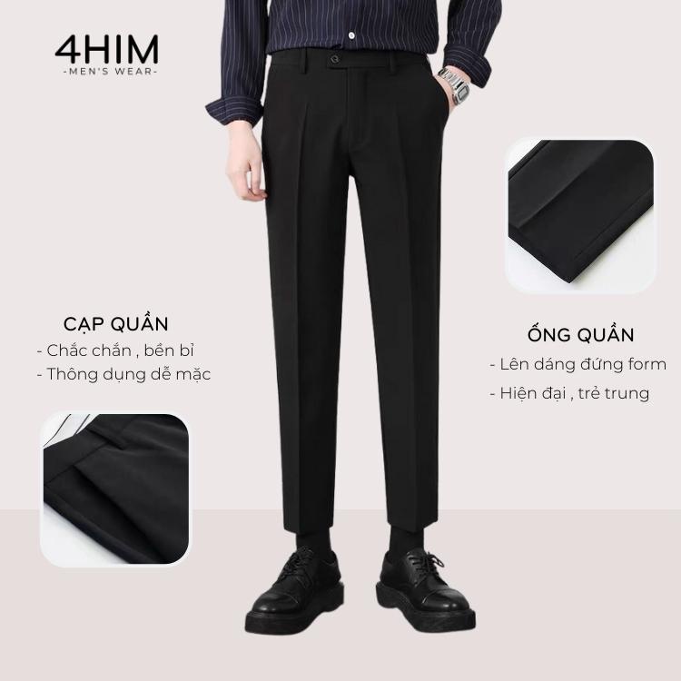 Quần vải nam 4HIM ống đứng vải Hàn cao cấp thời trang hàn quốc