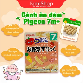 Bánh ăn dặm Pigeon Canxi 7 tháng -vị Rau củ+ Cà Rốt+ Cà Chua 14g