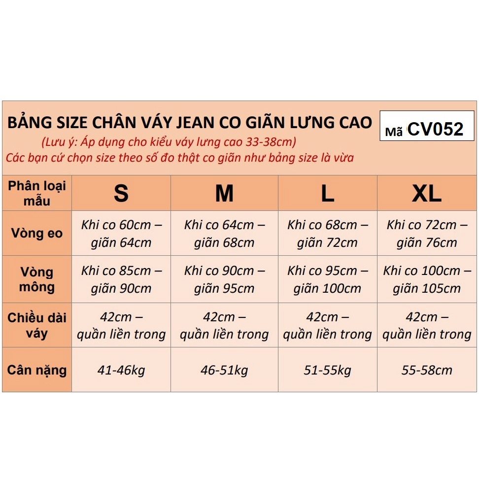 Chân Váy Jeans Co Giãn - Ngắn Có Quần CV052