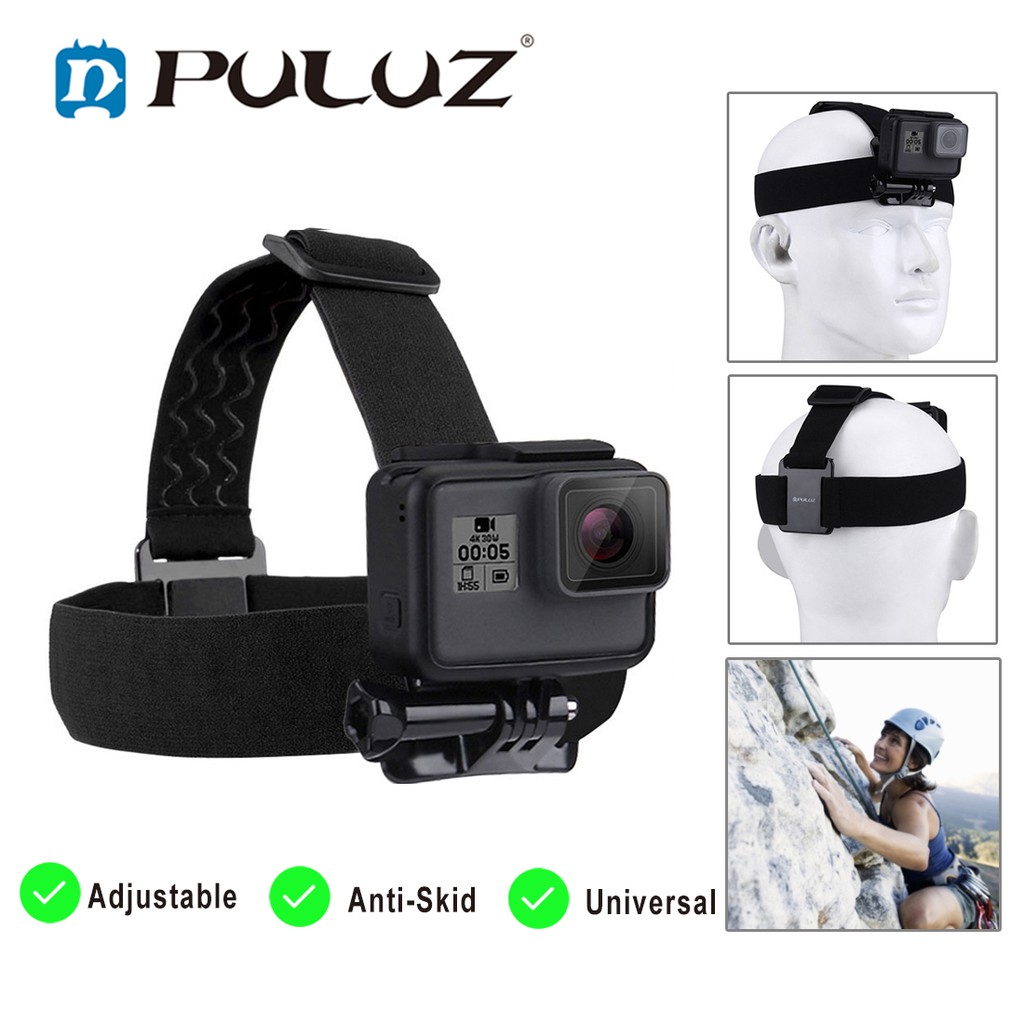 PULUZ Dây Đeo Đầu Cố Định Camera Cho Gopro Hero9 Black / Hero8 Black / Hero7 / 6 / 5 / 5 Ses / 4 Ses4 / 3 + / 3 / 2 / 1