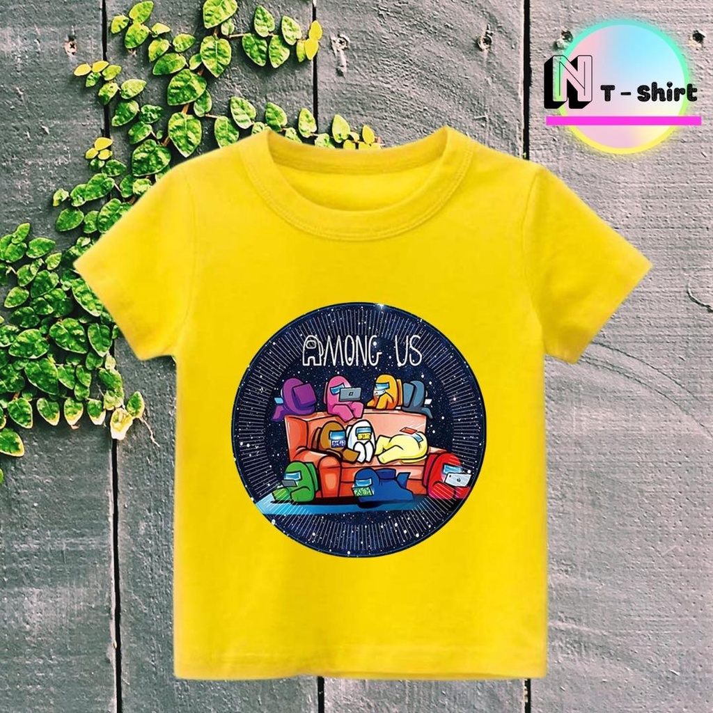 Áo thun bé trai và bé gái, Áo phông trẻ em in hình Game Among US, Áo cotton xịn mặc mát thoải mái NTshirt 09