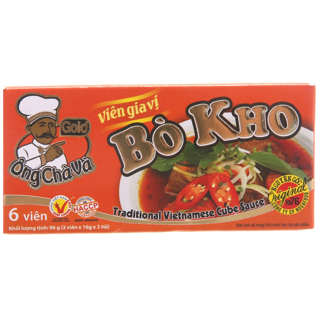 Viên gia vị nấu bò kho Ông Chà Và Gold (ướp 1.5kg thịt)