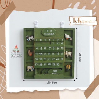 Lịch Đa Năng Mini Tự Điều Chỉnh Bằng Gỗ Phong Cách Vintage