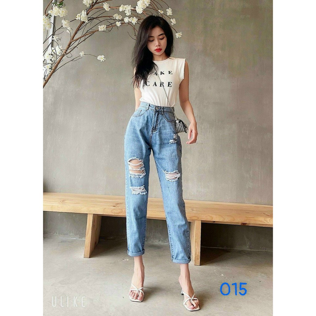 Quần baggy jeans nữ Lady Fashion form rộng phối lưng kiểu siêu xinh 💖FREESHIP💖  Quần nữ 9 tấc chất bò cao cấp - BG420