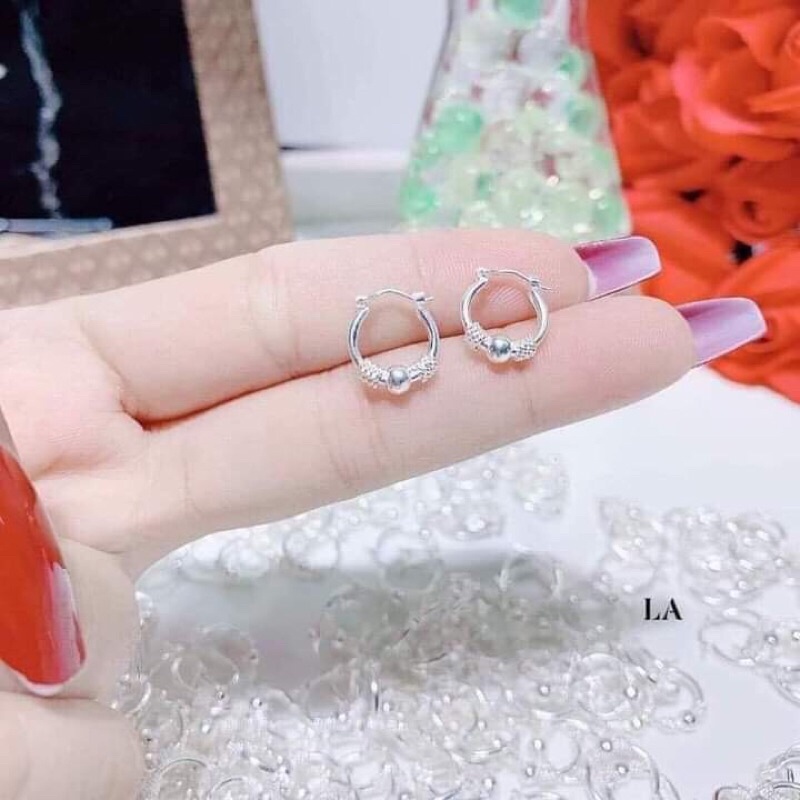 BÔNG TAI NHÍ TRẺ EM BẠC TA GIÁ NHƯ SỈ