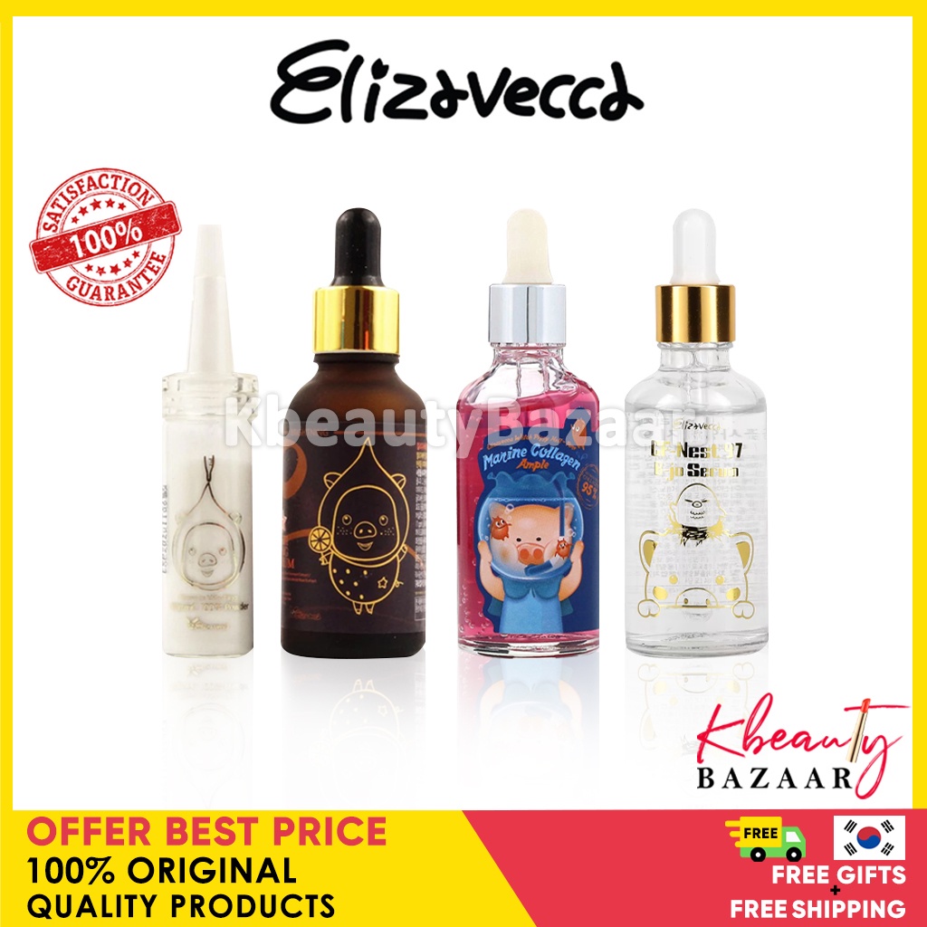 Tinh Chất Vitamin C 30ml + Phấn Phủ 12g Se Khít Lỗ Chân Lông Bổ Sung Collagen ,CF Nest 97% Chất Lượng Cao