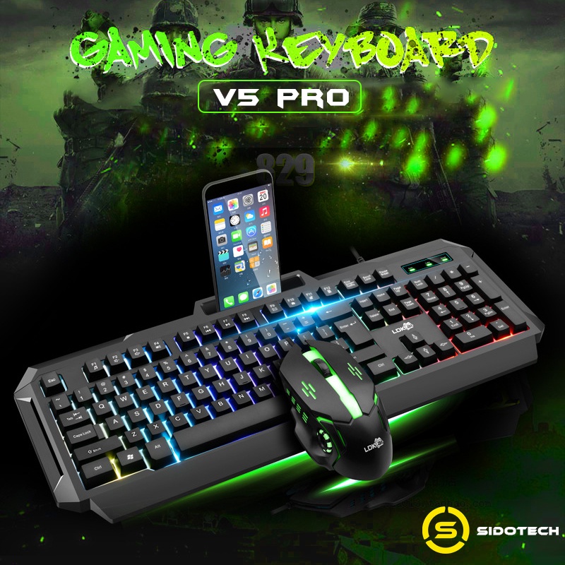 Bàn Phím Máy Tính Gaming RGB SIDOTECH LDK V4 Pro Có Dây / Đèn LED RGB Chống Nước Chơi Game Máy Tính Esport - Chính Hãng