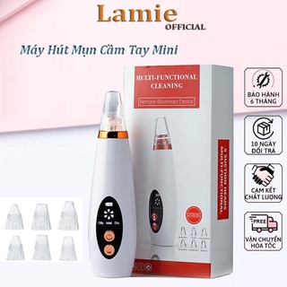 Máy hút mụn cao cấp tặng kèm 6 đầu hút, hút sạch mụn đầu đen, mụn cám, bã nhờn Lamie