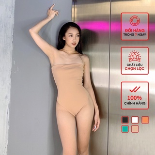Áo Chocker Bodysuit Nữ BUSY Thun Zip Hai Lớp Co Giãn Ôm Body CKB