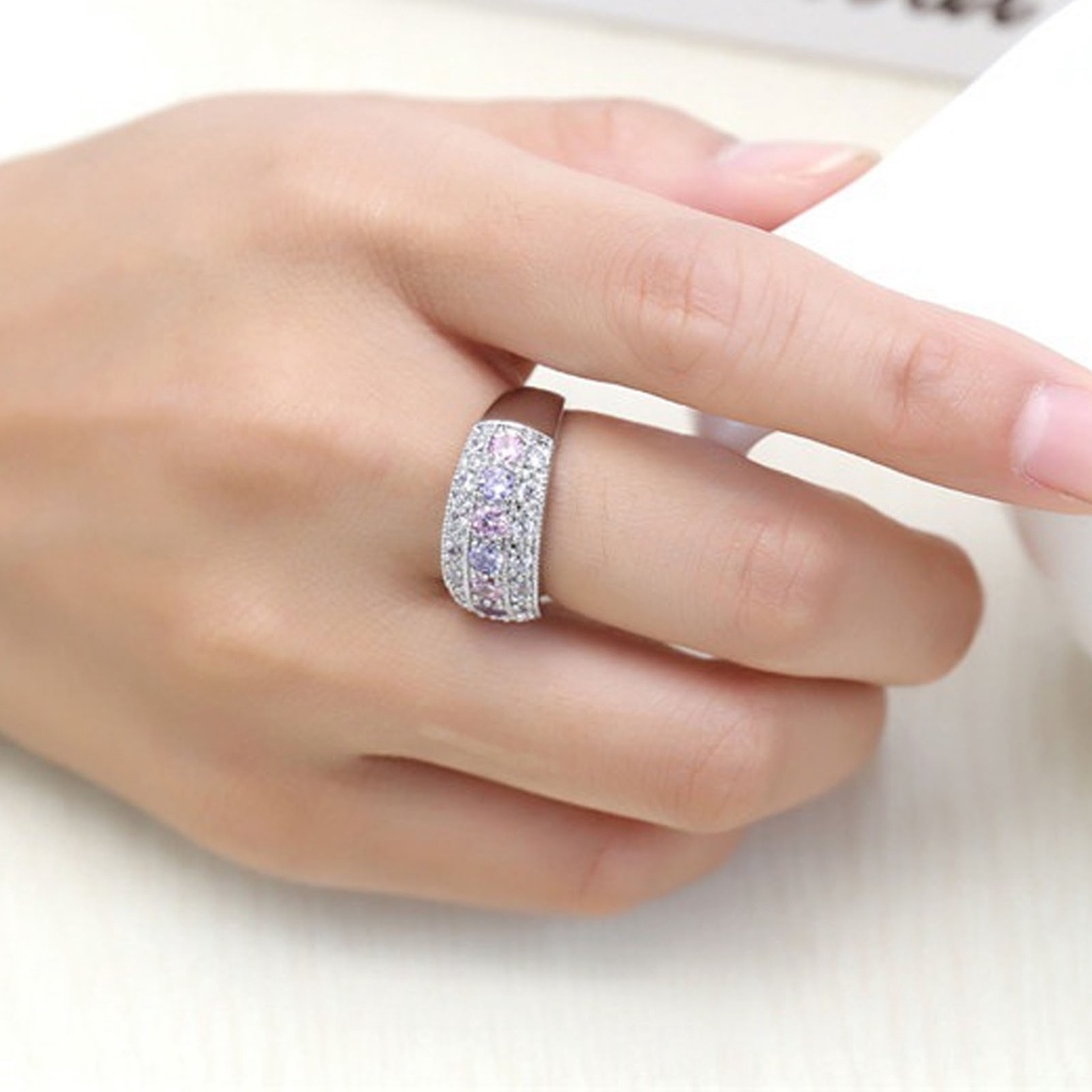 Nhẫn Hợp Kim Đính Pha Lê Nhân Tạo Thời Trang