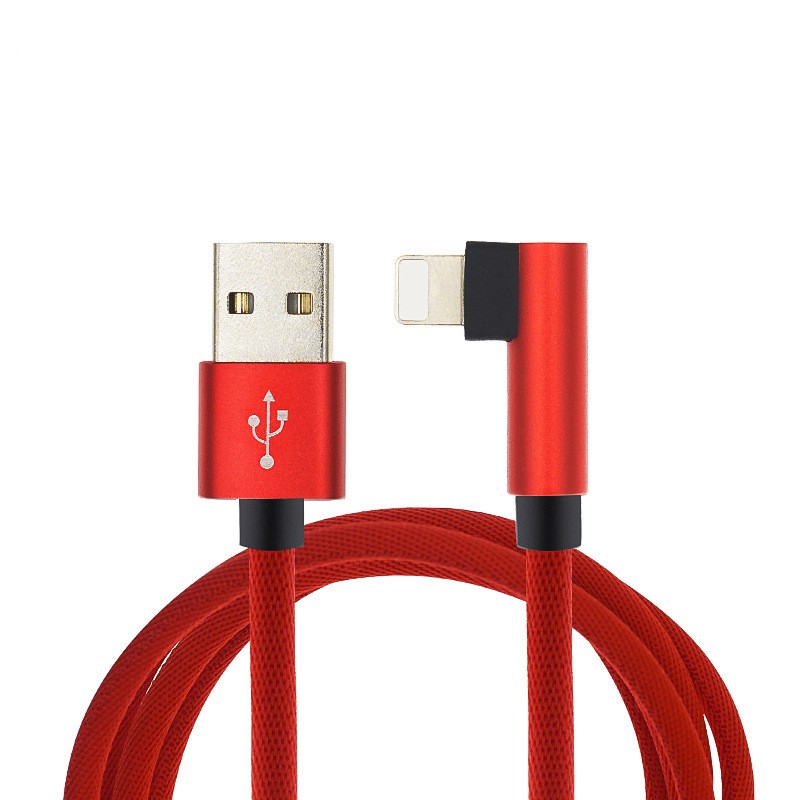 Dây Sạc Iphone,Cáp Sạc Iphone Chân Dẹt Góc 90 Độ Sạc Nhanh 2A Dài 1,2 m