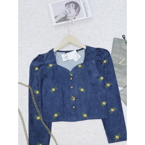 Áo Nhung điểm hoa