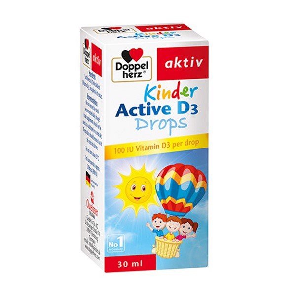 Doppelherz Kinder Active D3 Drop - Siro bổ sung Vitamin D3, tăng đề kháng cho trẻDoppelherz (Chai 30ml) Nhập khẩu Đức