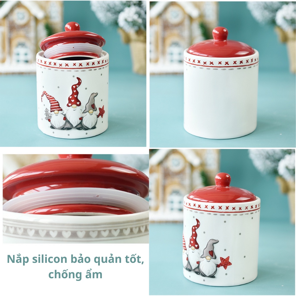Hũ, đĩa sứ trang trí giáng sinh - Hình dáng độc đáo, nhìn là yêu - Hàng có sẵn