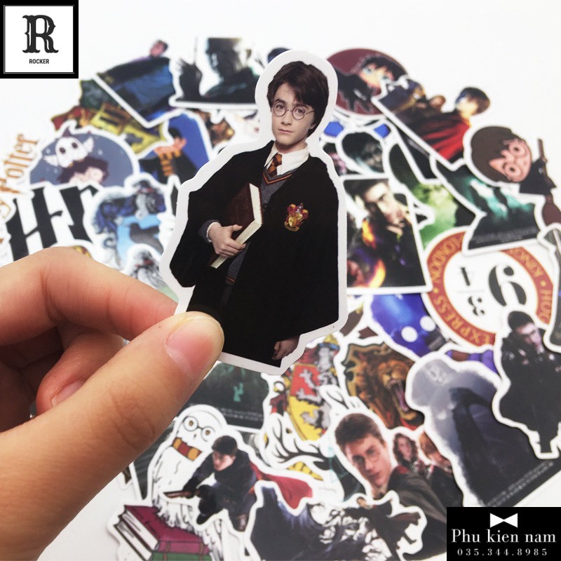 Sticker PVC Hary Potter 50 Hình ST116 - Stickers Chống nước Dán Mũ bảo hiểm Vali Laptop Điện thoại Dán xe