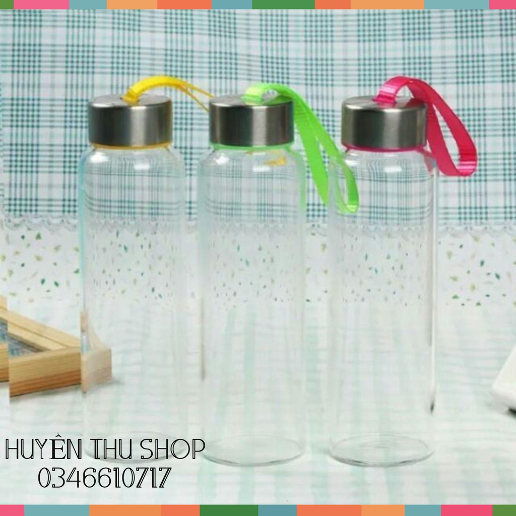 Bình nước thủy tinh có dây xách 500ml