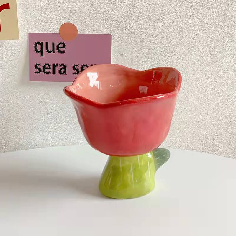 Tô Hình Hoa Tulip Thủ Công Dùng Để Trang Trí Ly Tách Trà