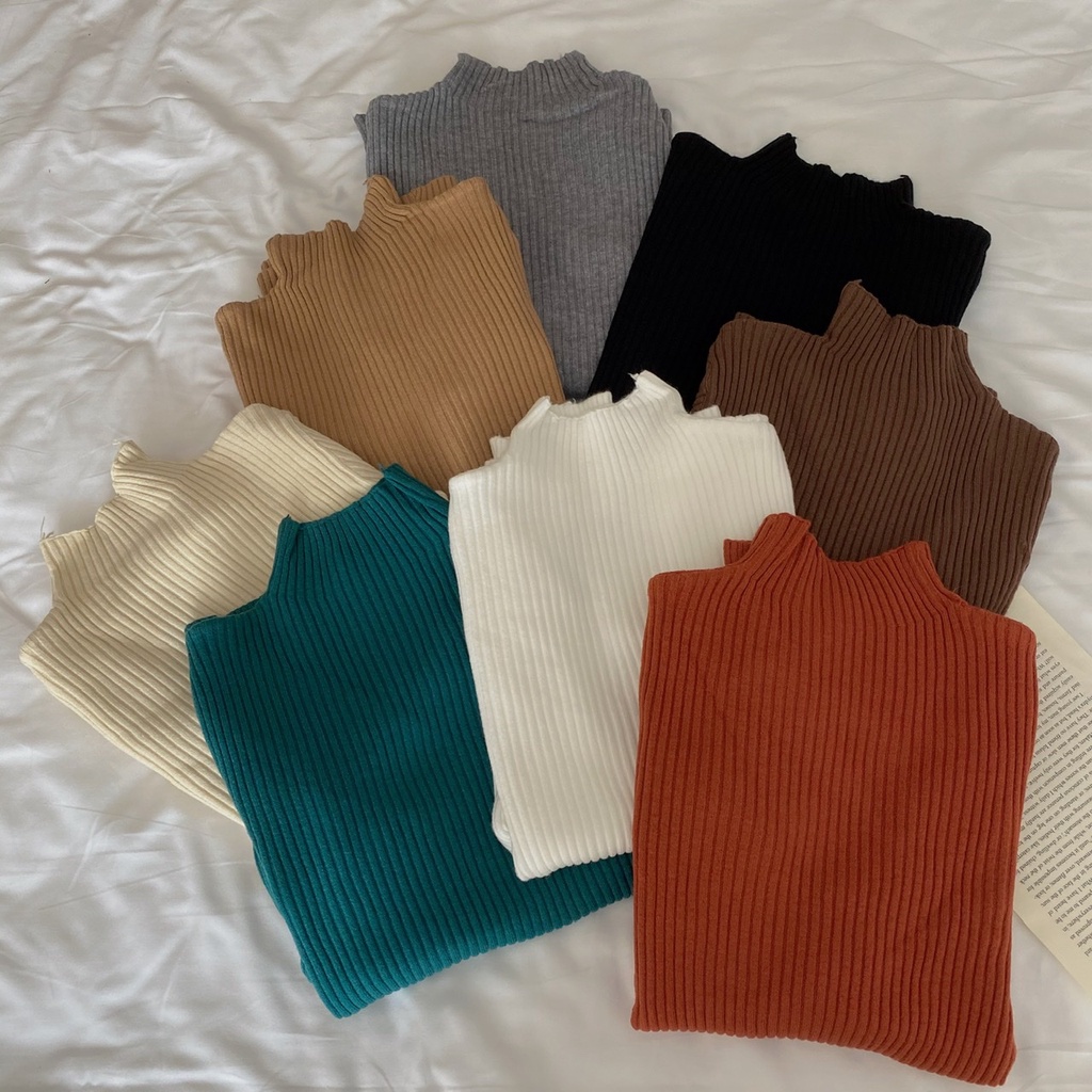 Áo len cổ lọ dài tay thời trang nữ