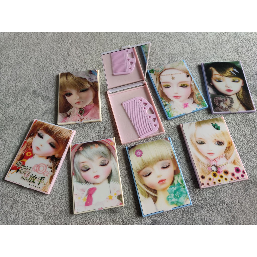 BỘ GƯƠNG KÈM LƯỢC 3D MINI SIÊU DỄ THƯƠNG