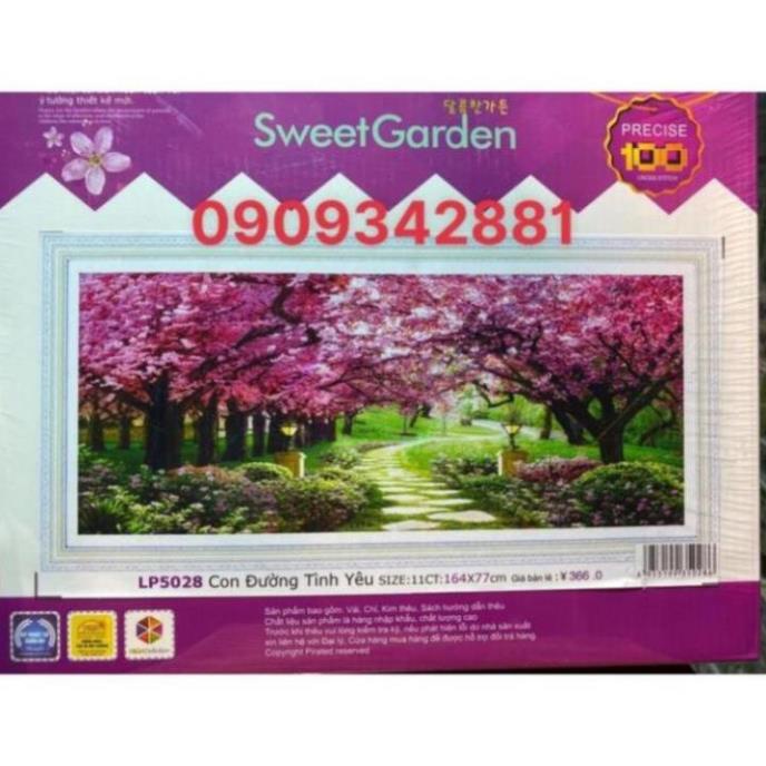 Tranh THÊU Chữ thập Con đường tình yêy   CAO CẤP MỚI SWEED GARDEN LP5028 164*77 cm  (chưa THÊU) | BigBuy360 - bigbuy360.vn