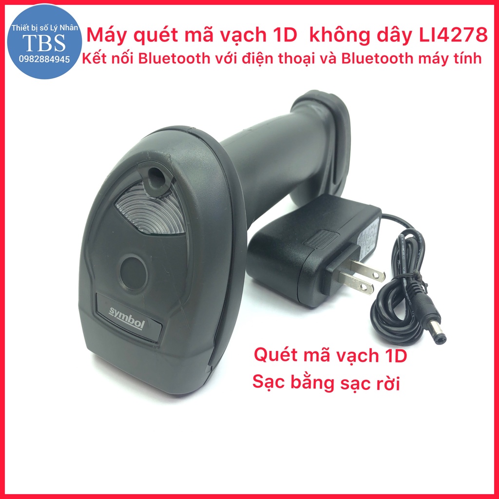 Máy quét mã vạch 1D không dây Symbol LI4278 kết nối Bluetooth với điện thoại và máy tính.