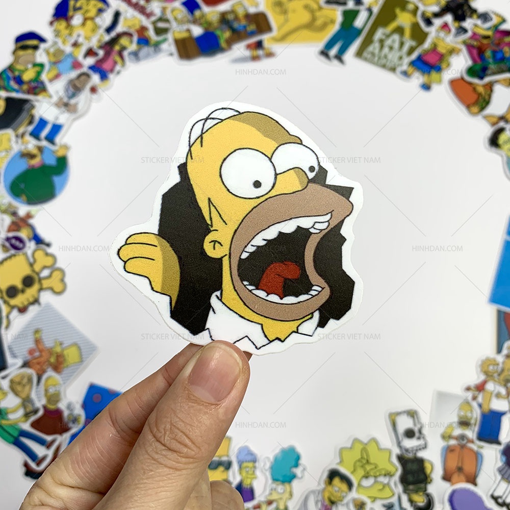 Sticker SIMPSON - THE SIMPSONS decal hình dán chống nước trang trí xe, laptop, nón bảo hiểm, đàn guitar, vali