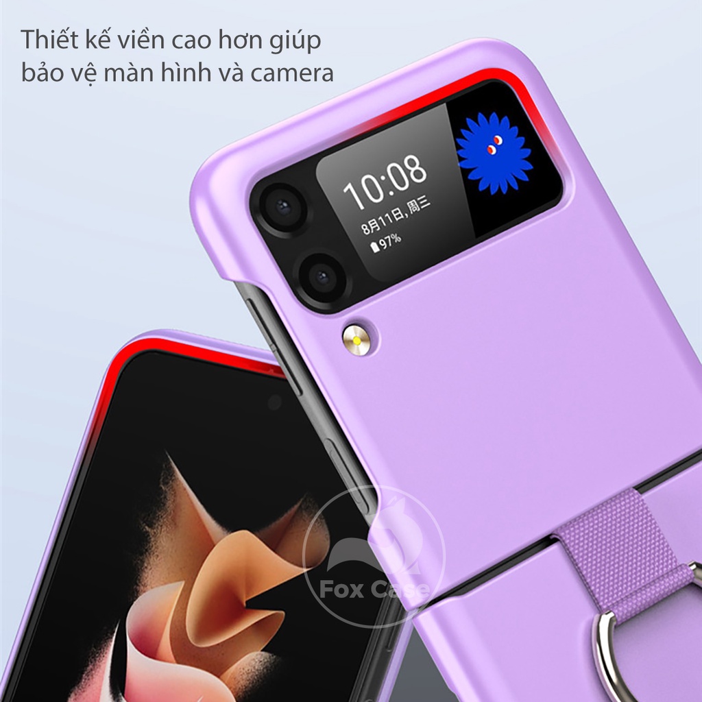 Ốp Z Flip 4, Z Flip4 có vòng đeo , màu sắc đa dạng, chất liệu nhựa cứng chống va đập hiệu quả - Fox Case