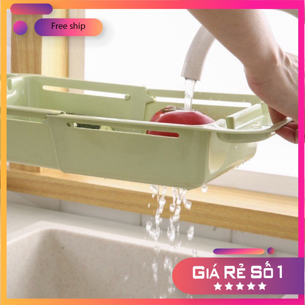 Rổ gác bồn rửa bát thông minh gấp gọn, khay nhựa đa năng có thể điều chỉnh kích thước gài bồn rửa chén 5613