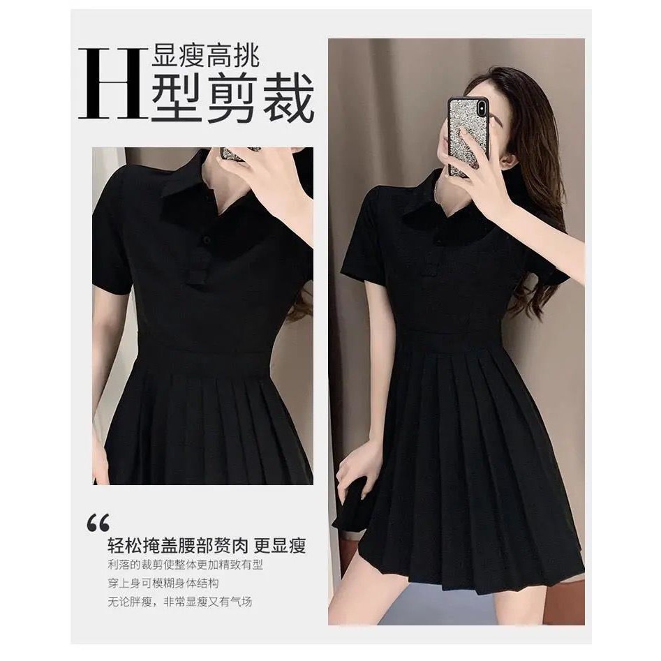 Đầm Cổ Polo Lưng Cao Xếp Ly Phong Cách Hàn Quốc Thời Trang Mùa Hè Mới Cho Nữ 2021 | BigBuy360 - bigbuy360.vn