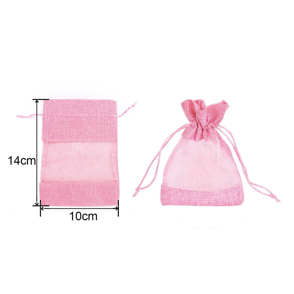 5 Túi dây rút vải organza đựng trang sức kích thước 10 x14cm / 13 x18cm