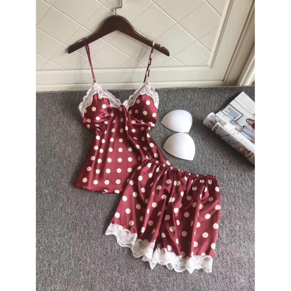 Bộ ngủ đùi chấm bi