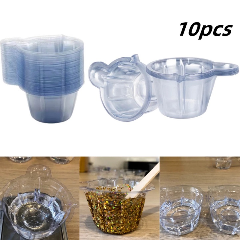 Bộ 10 Cốc Nhựa 40ML Dùng Một Lần Chuyên Dụng Cho Làm Trang Sức