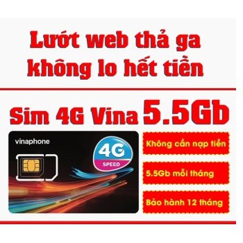 (Rẻ Vô Địch) Sim 4G Vinaphone trọn gói một năm không nạp tiền (5GB x 12 tháng)