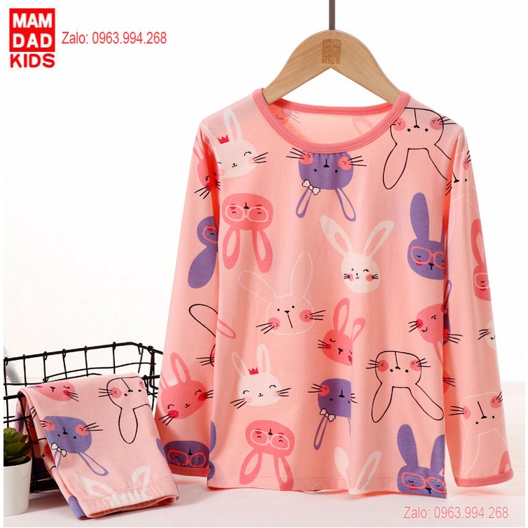 Bộ Đồ Ngủ Cho Bé Gái KIDS MAM & DAD  mẫu mới nhất 2021