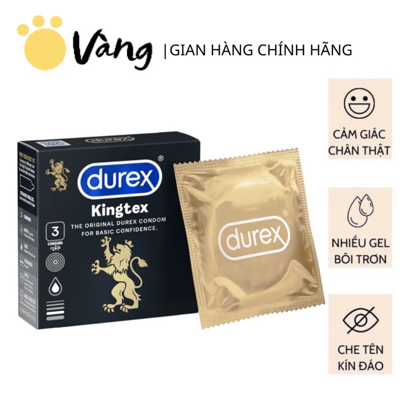 Combo 3 Hộp Bao Cao Su Size Nhỏ Durex Kingtex Va Chạm Chân Thật Hộp 3 Bao