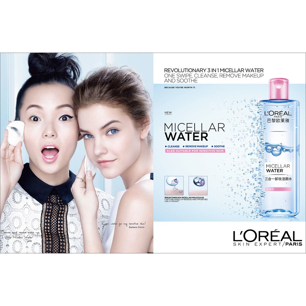 Nước tẩy trang dưỡng ẩm LOREAL Micellar Water 3-in-1