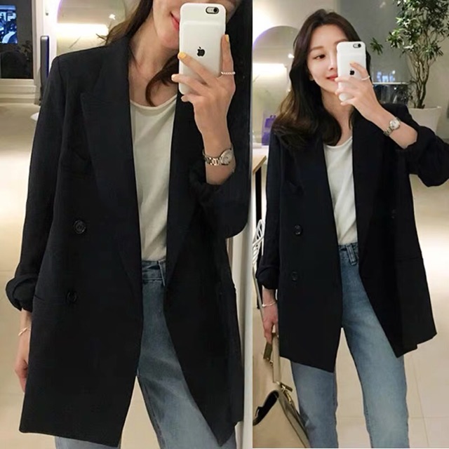 Áo vest đen thu đông kèm ảnh thật order 7-10 ngày