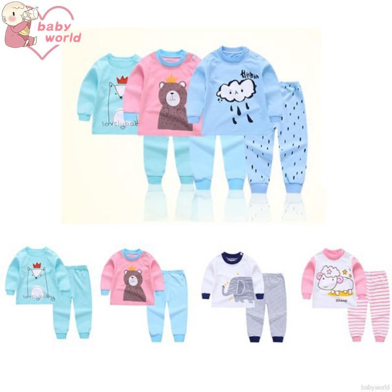 Set đồ ngủ dài in họa tiết hoạt hình dễ thương cho bé